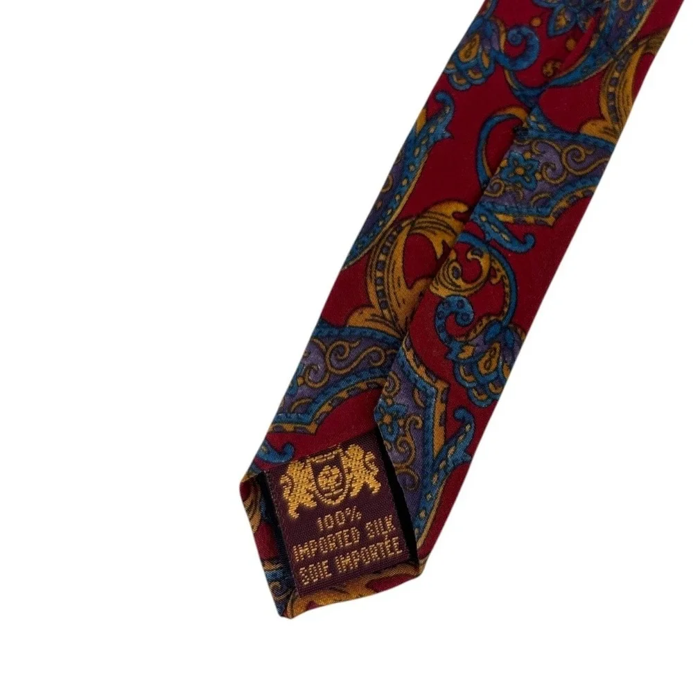 Metropolitan Museum of Art Silk Tie Italian Red Paisley Baroque 57